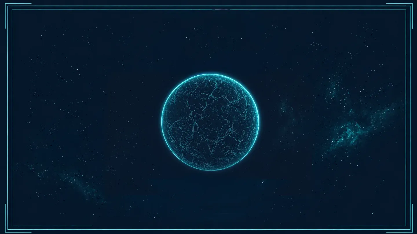 A barren planet floating in deep space