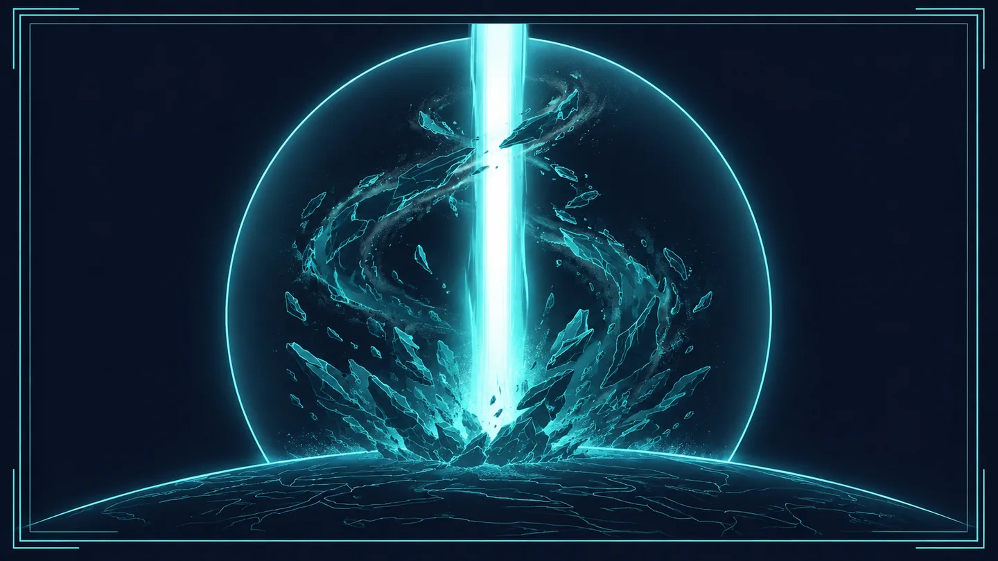 The habitat sphere forming around the beam of light